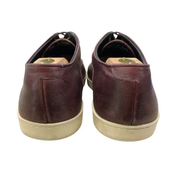 Allen Edmonds Shoes Mens 10.5 D Brown Leather Cap Toe Park Avenue Sneakers
